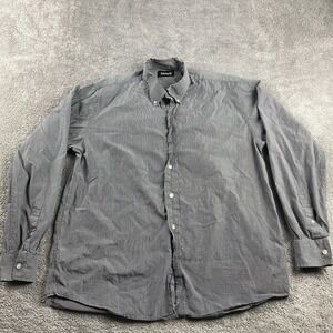 Ashworth Dress Shirt Mens Medium Gray‎ Button Down